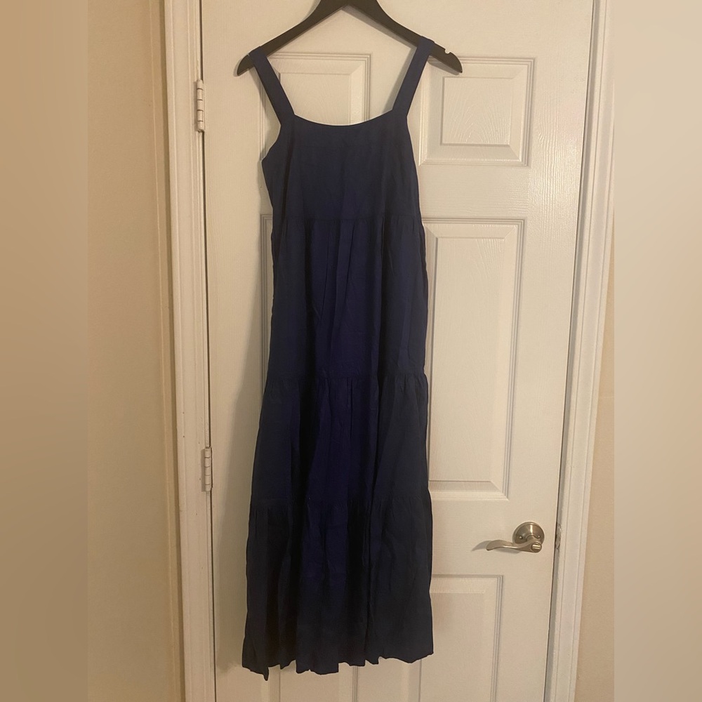 The Drop. Navy Tiered Maxi Sundress - Women's Sleeveless. XS.Pockets. NWT.
